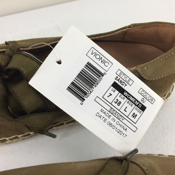 New Vionic Sandy Olive Green espadrille oxford 7 - Picture 6 of 6